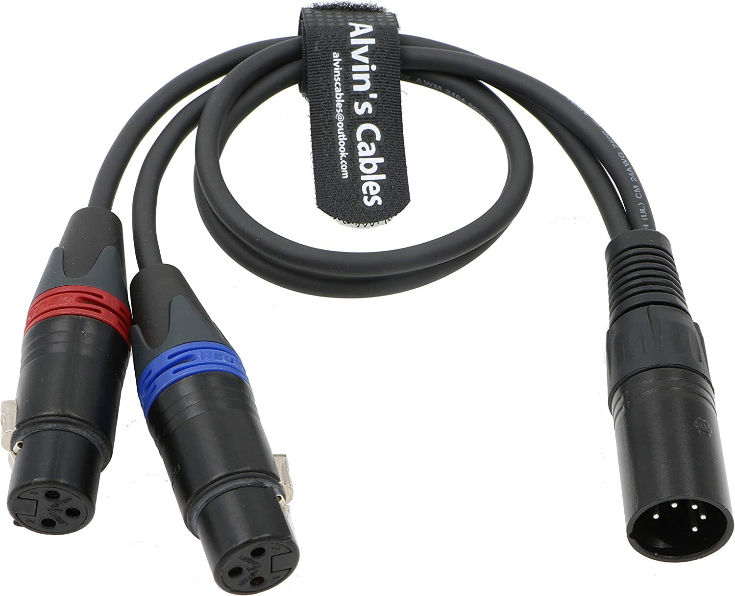 Camera Dual Track Audio Signal Cable XLR 5 Pin Male to 2 XLR 3 Pin Female