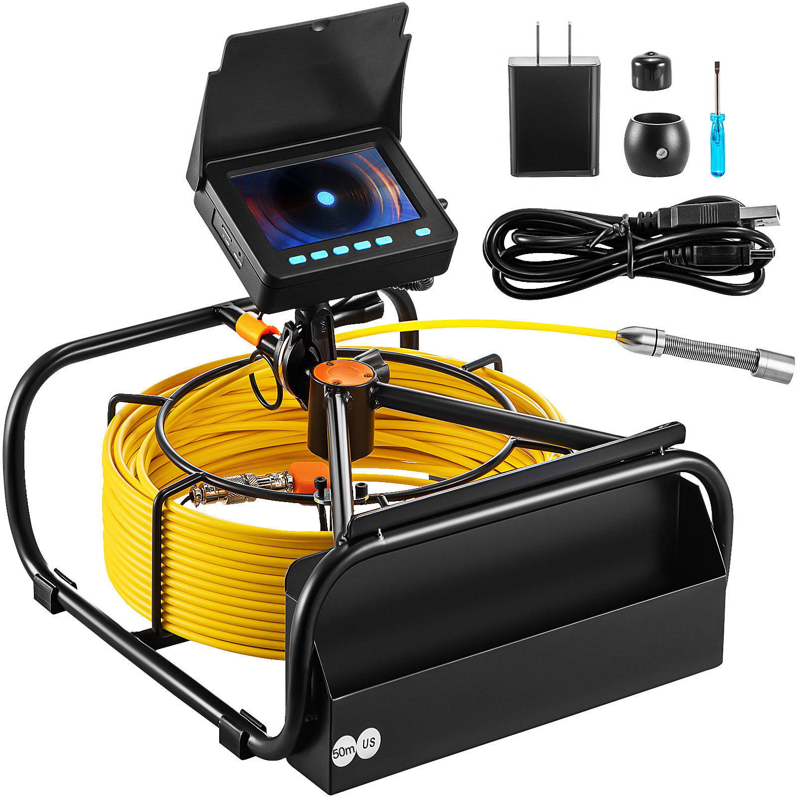 VEVOR Sewer Camera Pipe Inspection Camera 50M / 164FT Cable 4.3 In. LCD Monitor