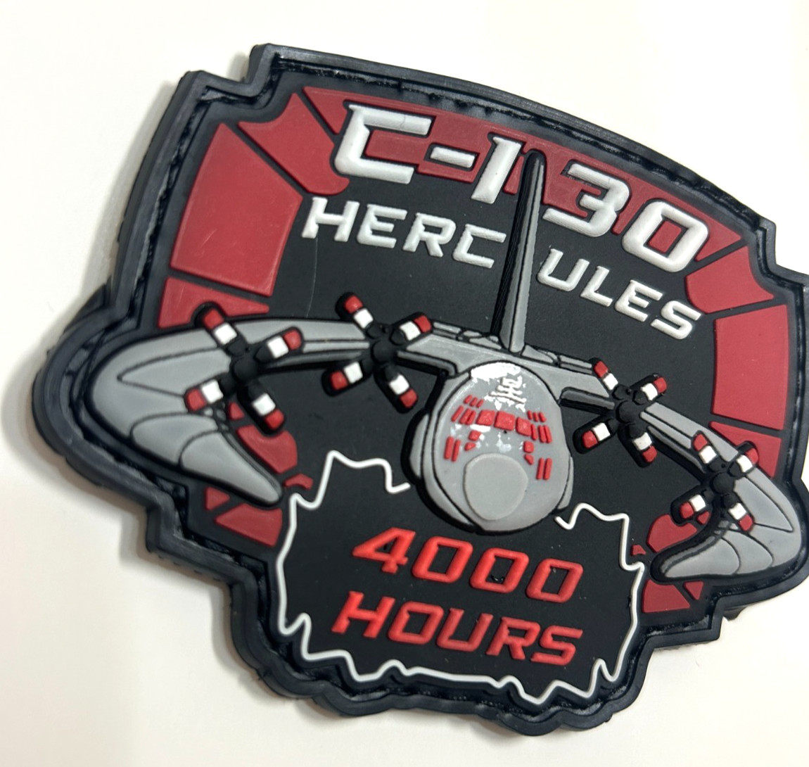 USAF C-130 / 4000 HOURS SHOULDER PATCH -HIGH QUALITY PVC