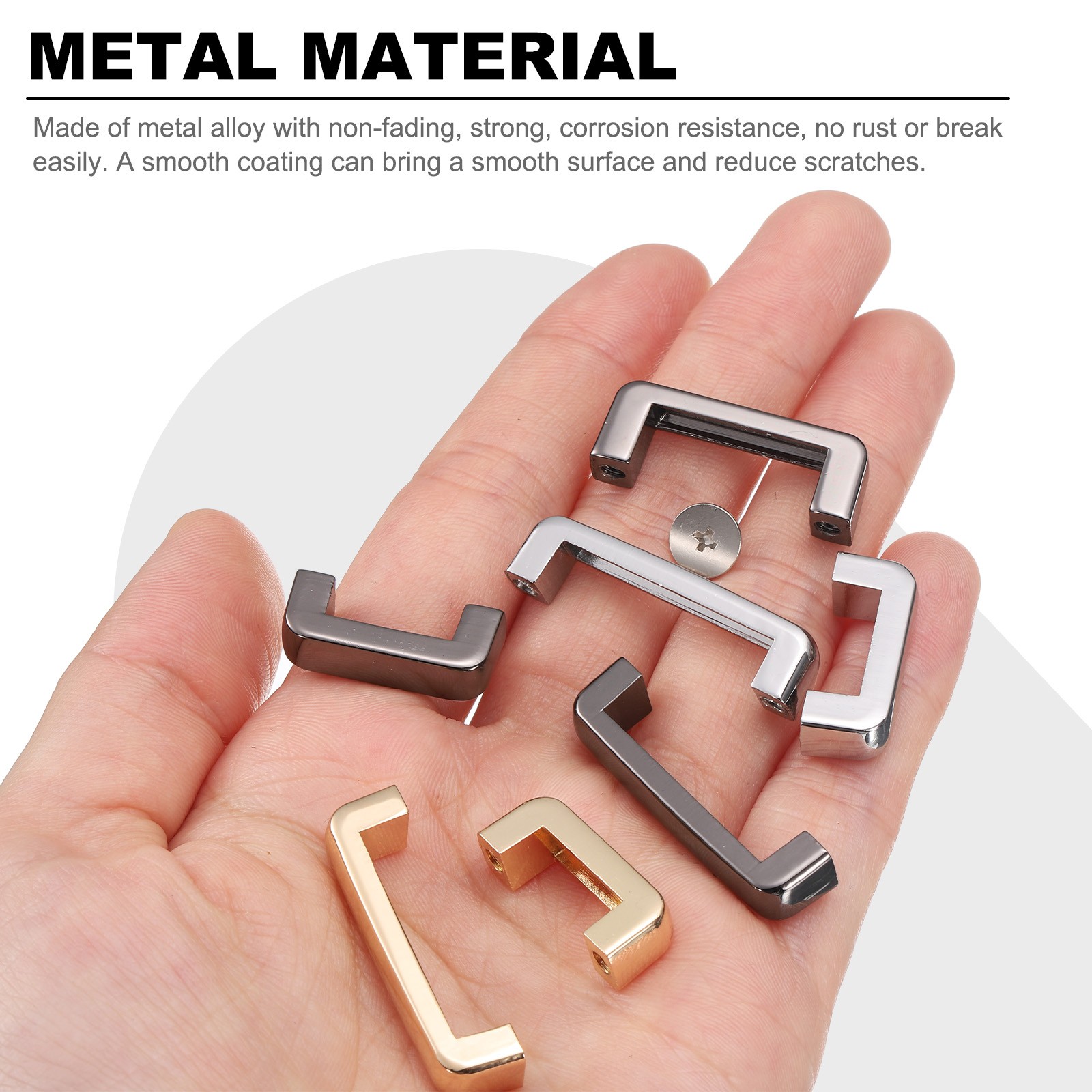 8Pcs Right Angle Arch Bridge D-Ring Buckles(Grey, 0.9"x 0.2")