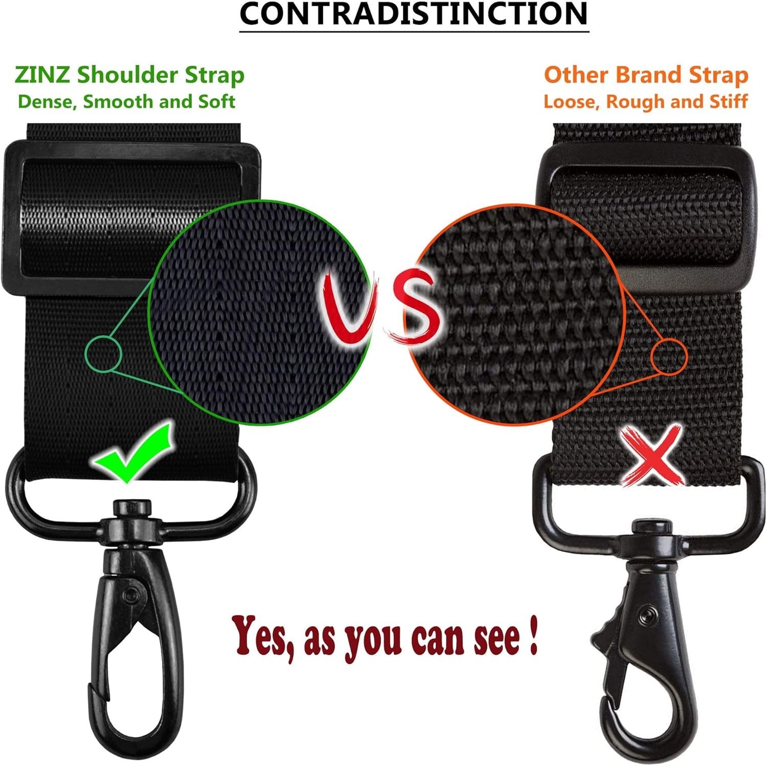 Bag Shoulder Strap, Padded Adjustable Shoulder Strap Replacement