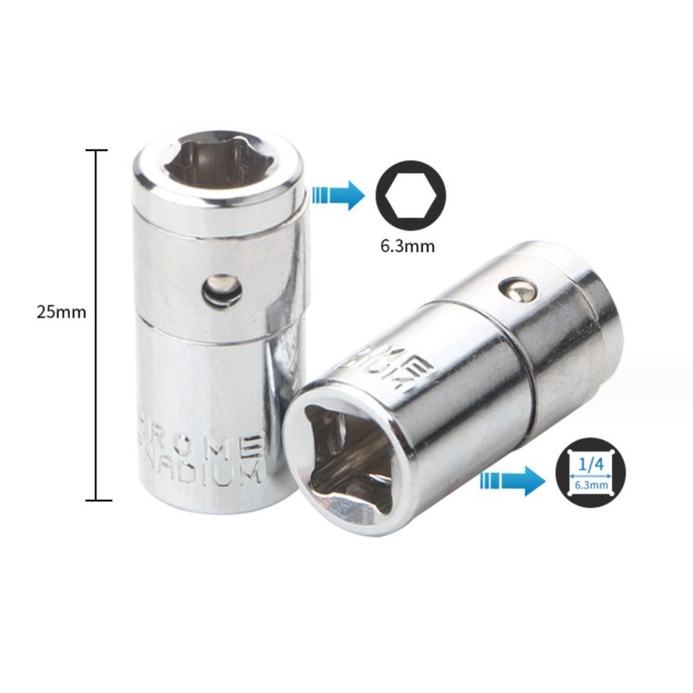 1/4 Square Drive to 1/4 Hex Shank Socket Converter Reliable Performance