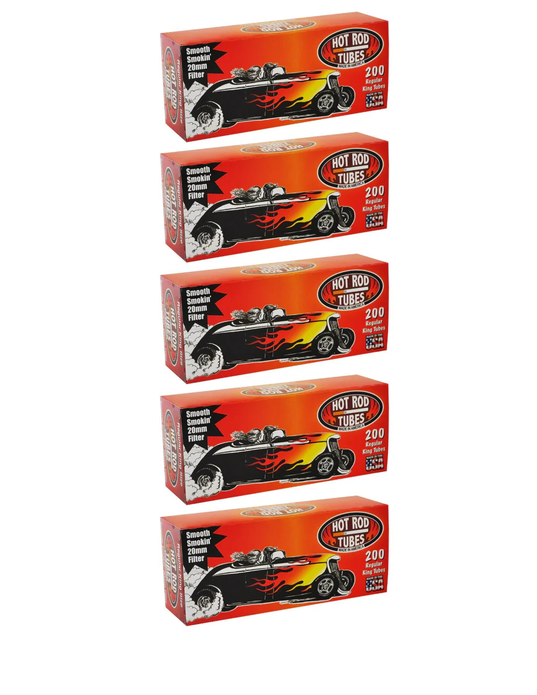 Hot Rod Tube Cigarette Tubes 200 Count Per Box Regular King 5 Boxes