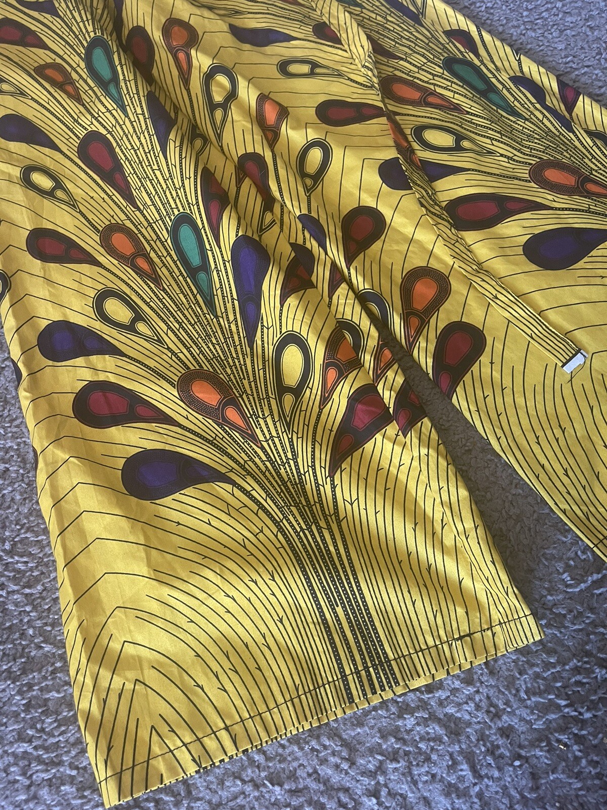 African Ankara 2pc yellow pant set multi S/M