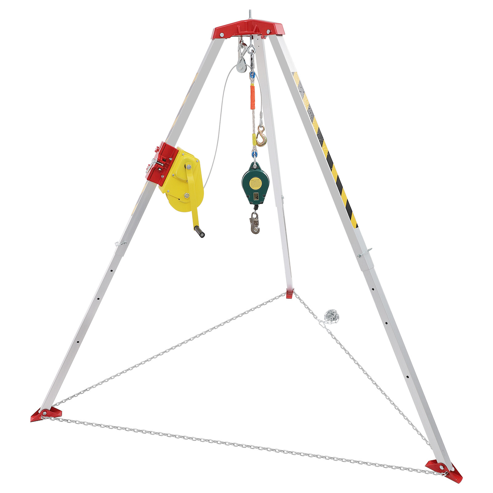 Safety Confined Space Tripod Adjustable 5.2-8ft Legs Rescue Tripod 2600lb Winch