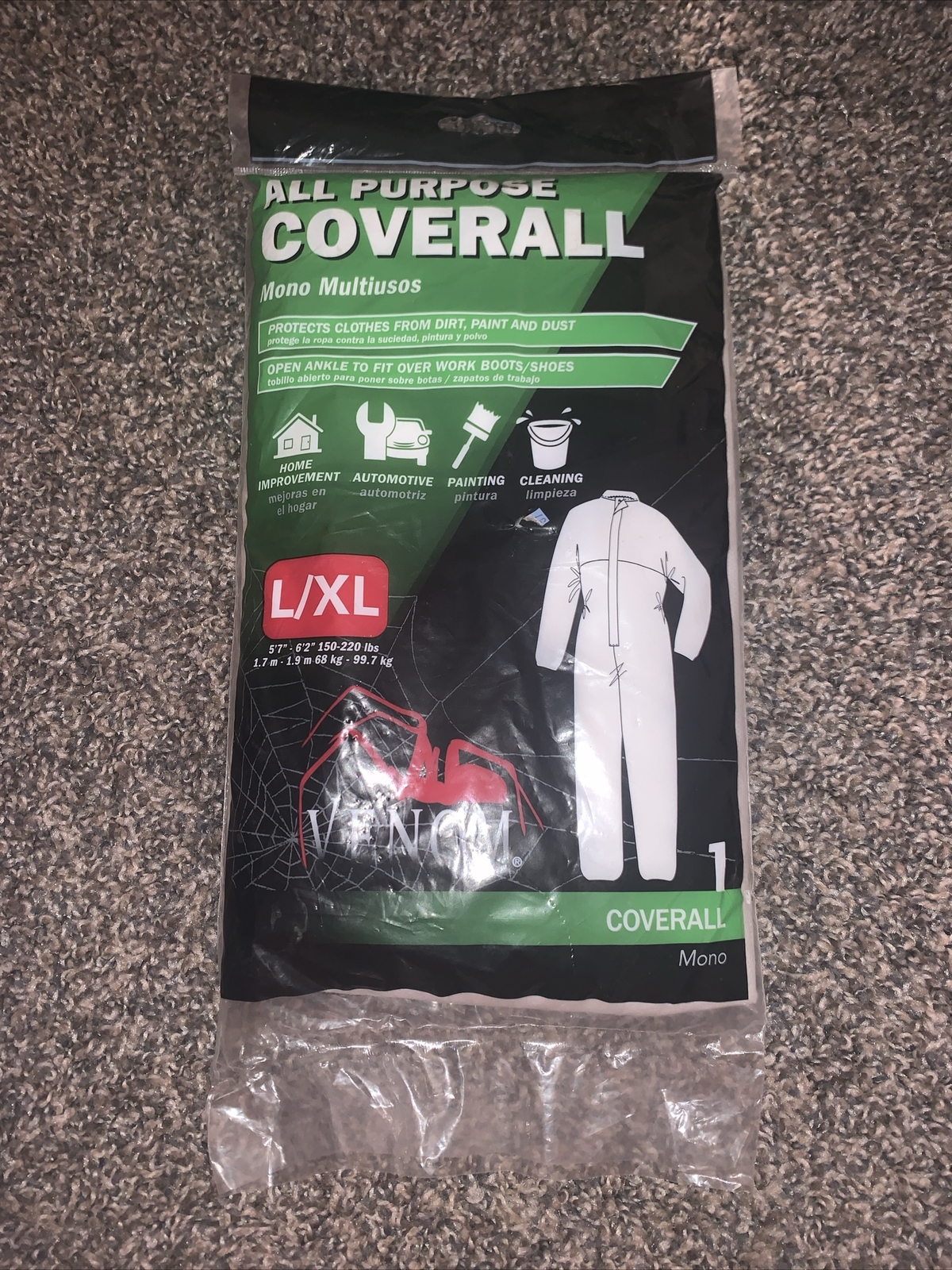 Venom All General Purpose Coverall VENCV200 For 5'7" - 6'2" Tall L/XL Size