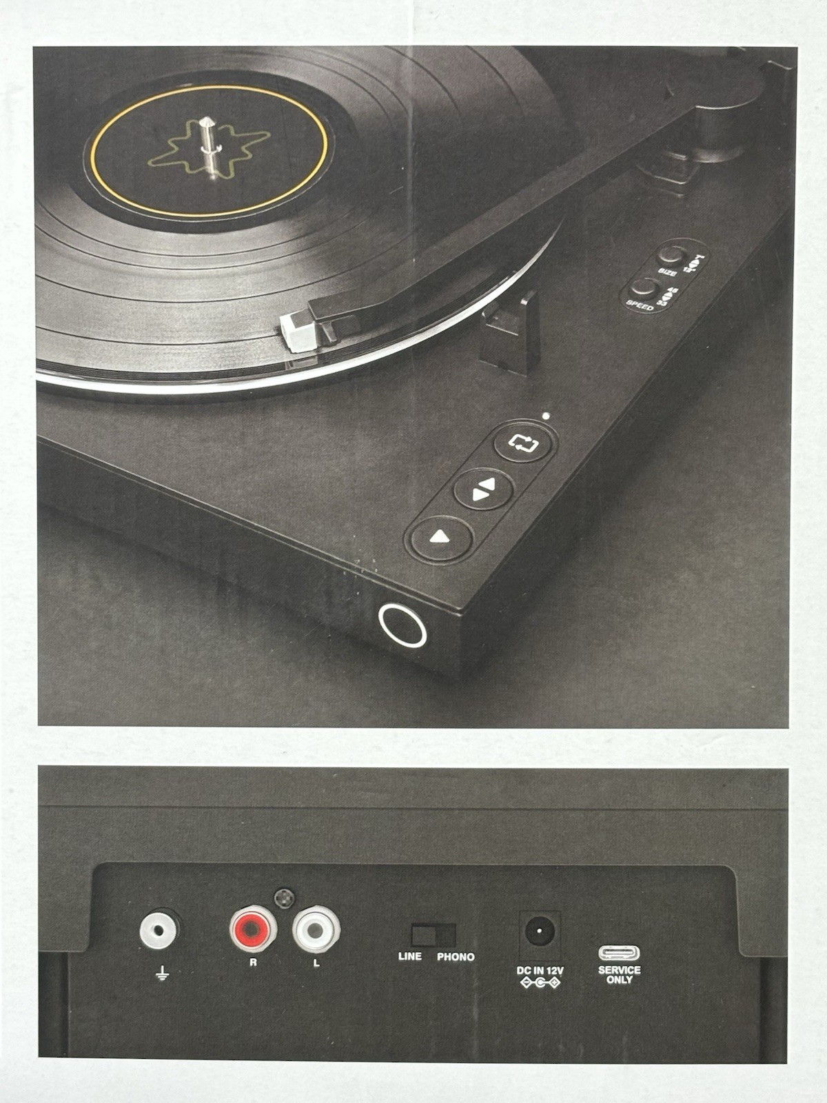Victrola VPT-800 Bluetooth Fully Automatic Record Player Turntable Black