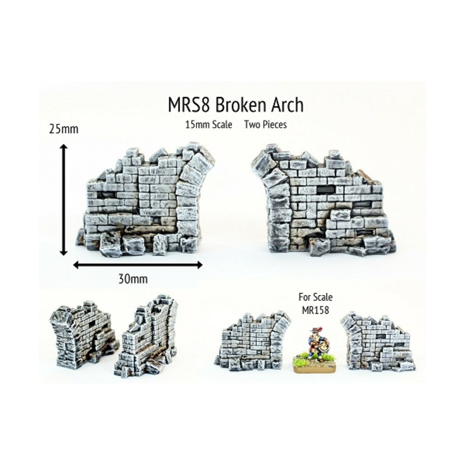 Alternative Armies Terrain 15mm/28mm Broken Arch Pack New