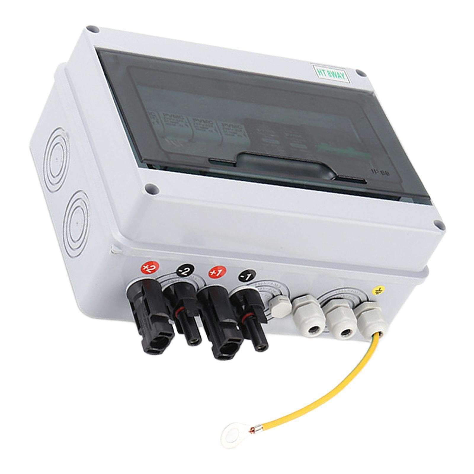 Solar Pv Combiner Box DC 600V Fuse Mcb SPD Easy to Use with Ground Wire Surge