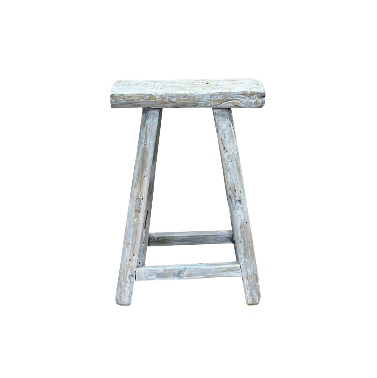 Rustic Raw Rough Wood Grain Rectangle Slim Stool Bench Side Table ws4583