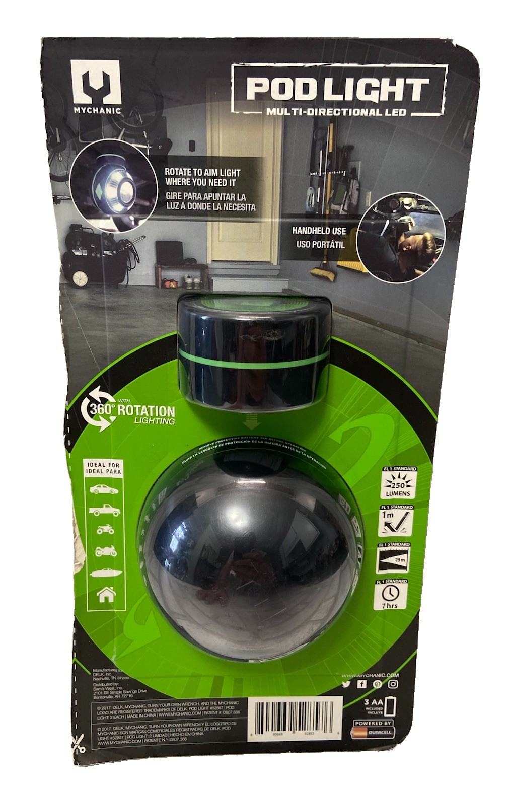 1 Pk LED Magnetic Pod Flashlights | Utility Compact Multi-Directional 250 Lumen