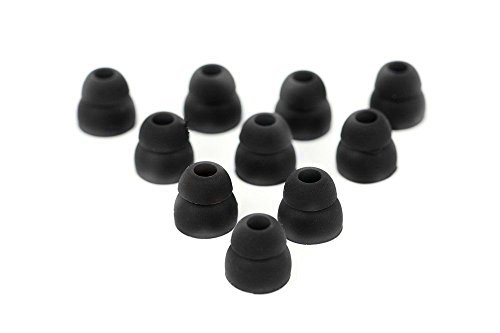 10pcs Black Double Flange Replacement Silicone Earbuds EarTips 4.1mm