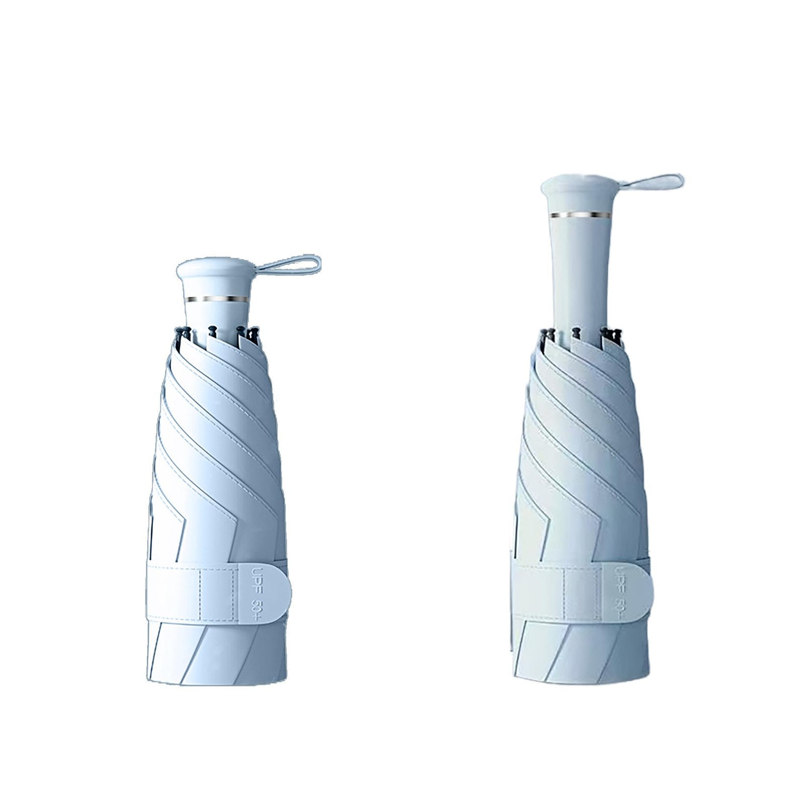 Mini Folding Travel Umbrella with Built-in Hidden 35.5in, sky blue