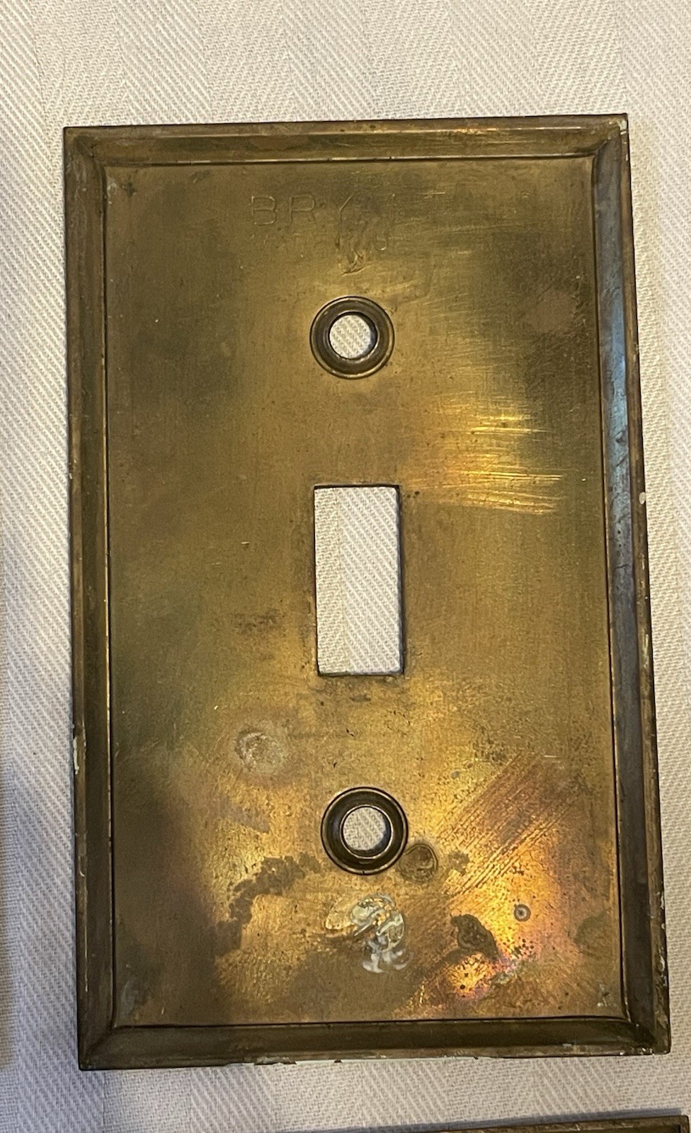 4 Vintage Bryant Light Switch Wall Plate Covers Rectangle Brass Hardware