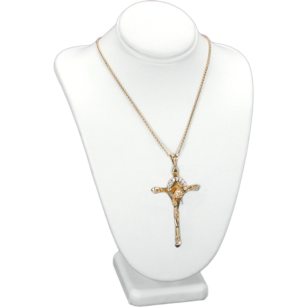 3Pc White Necklace Chain Jewelry Display Bust 11"