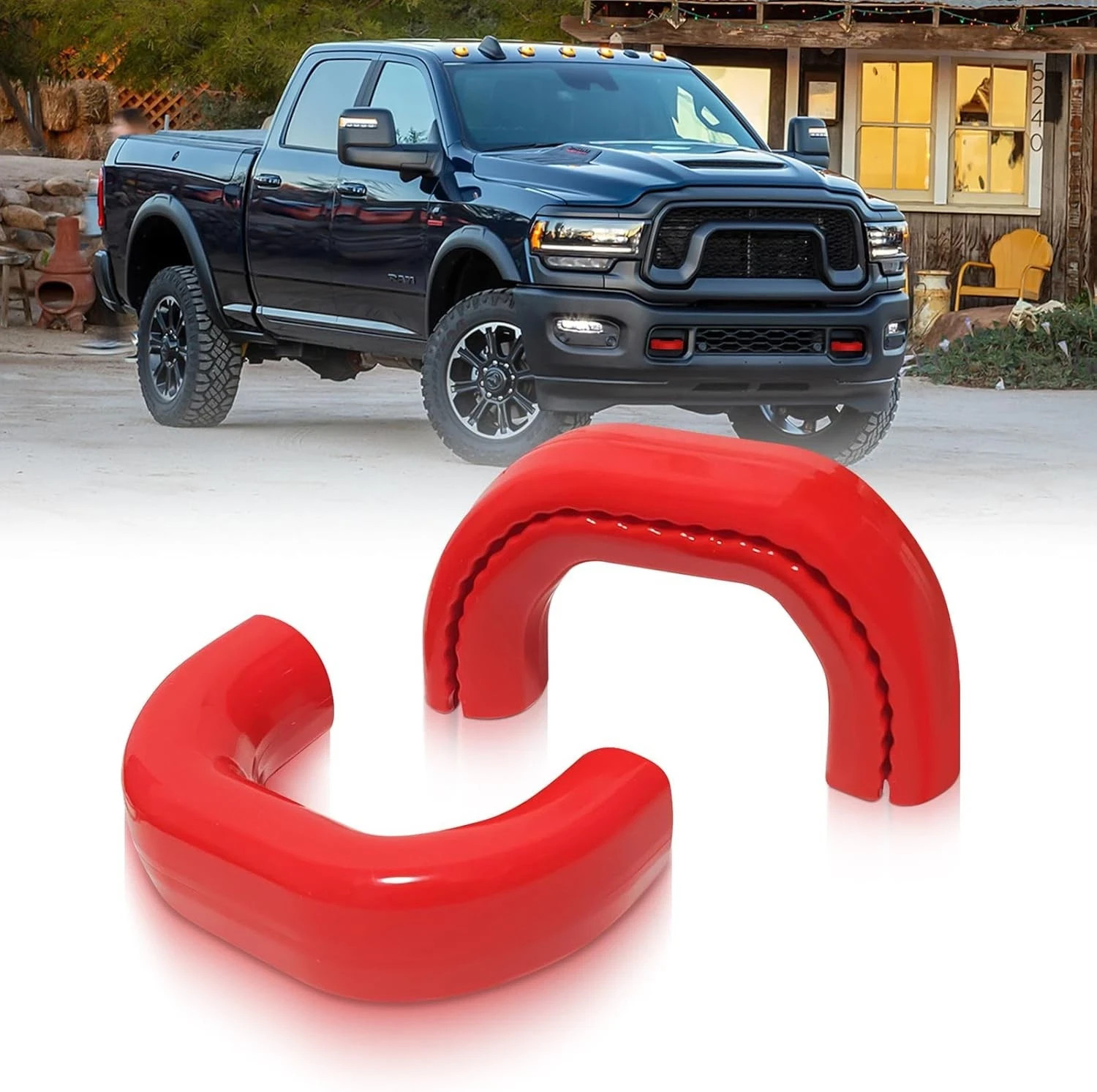 Tow Hook Covers for Dodge RAM 2500/3500 2019-2026 Thicken Upgrade, Tow RED