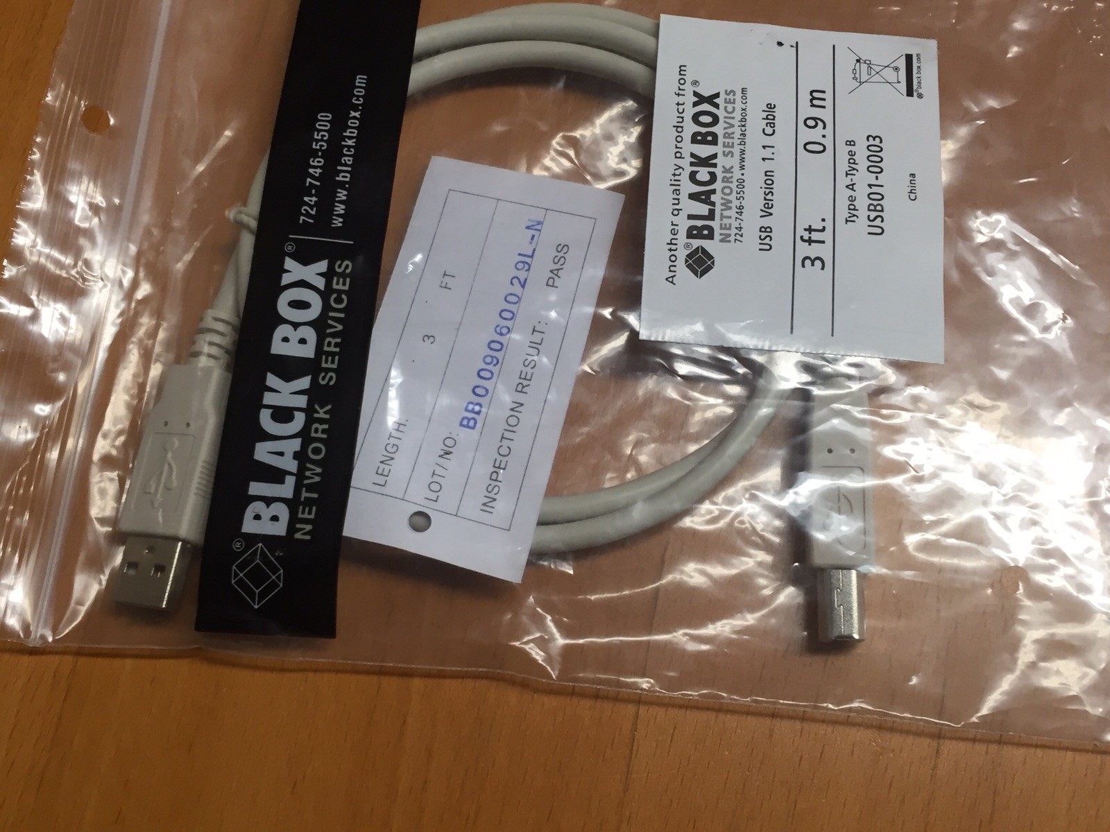 Black Box USB01-0003 USB 1.1 3ft. Type A - Type B