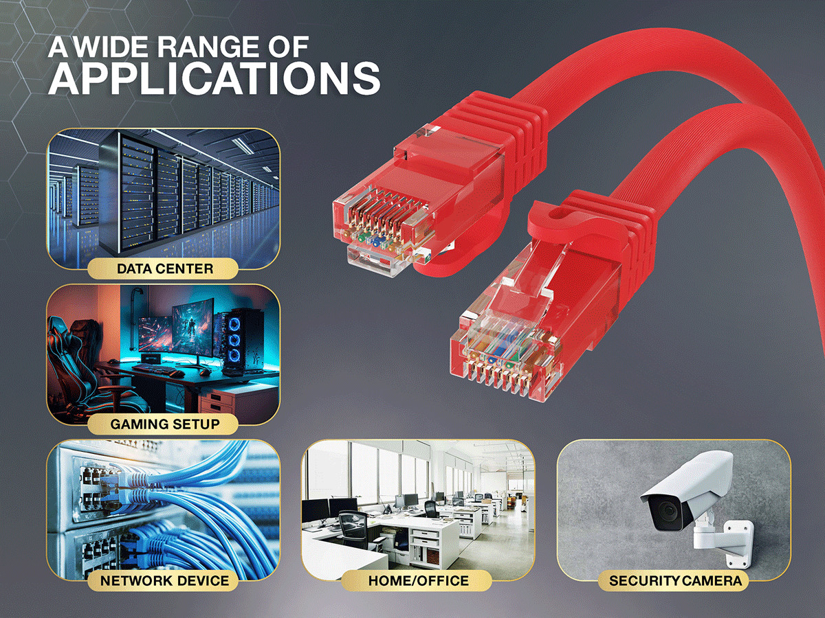 3ft Cat6a Ethernet Cable 10Gbps Snagless RJ45 for Gaming PS5 PC Router, Red