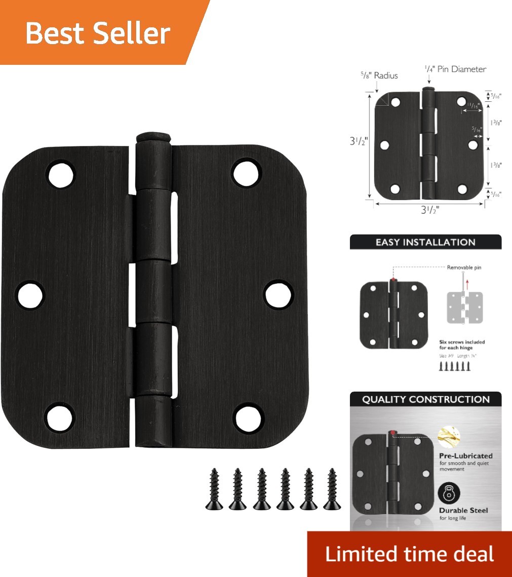Trusted 3-Pack 3.5-Inch Condor Door Hinges - Oil Rubbed Bronze Finish