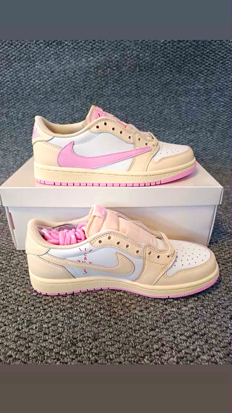 Travis Scott Nike Air jordan 1 Low Og Sp “ Shy Pink “Sneakers