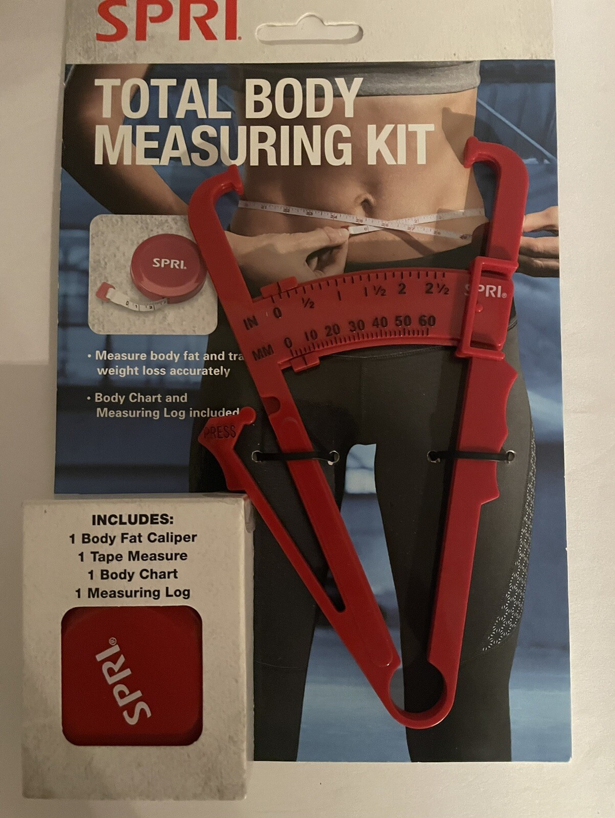 Health SPRI Total Body Measuring Kit Fat Caliper Tape Measure Body Chart