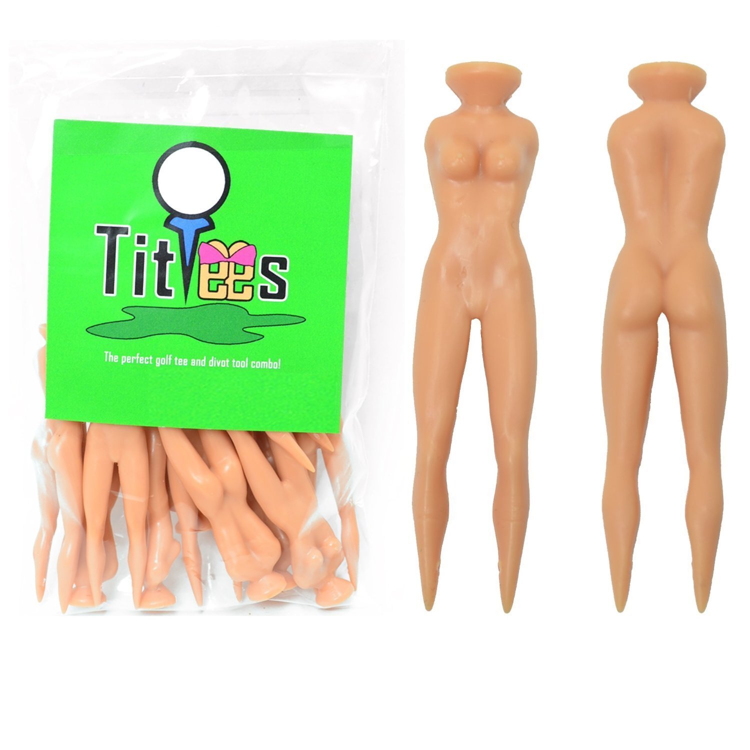 TitTees Naked Lady Golf Tees Plastic Golf Tee and Divot Repair Tool 18 Pack USA!