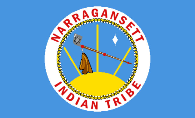 Flag of the Narragansett Indian Tribe 4" Decal
