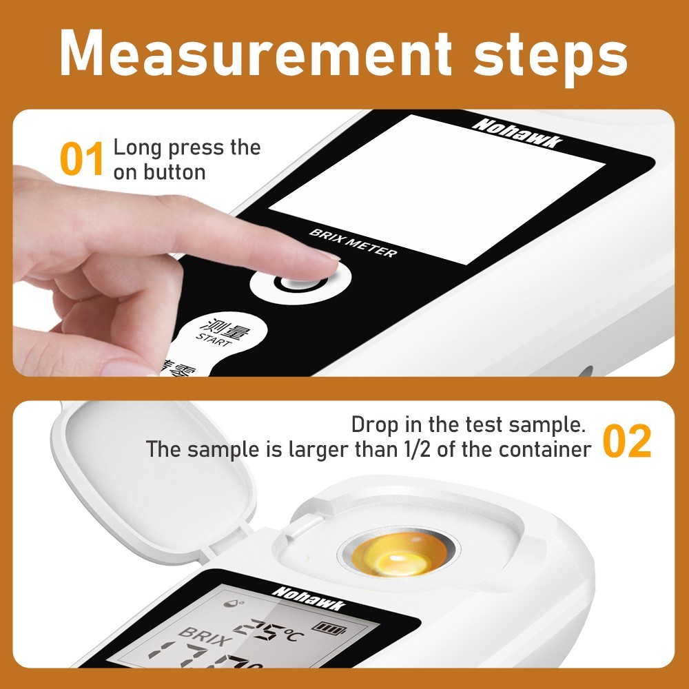 Digital Refractometer Test Sugar Drinks Brix Professional Saccharometry