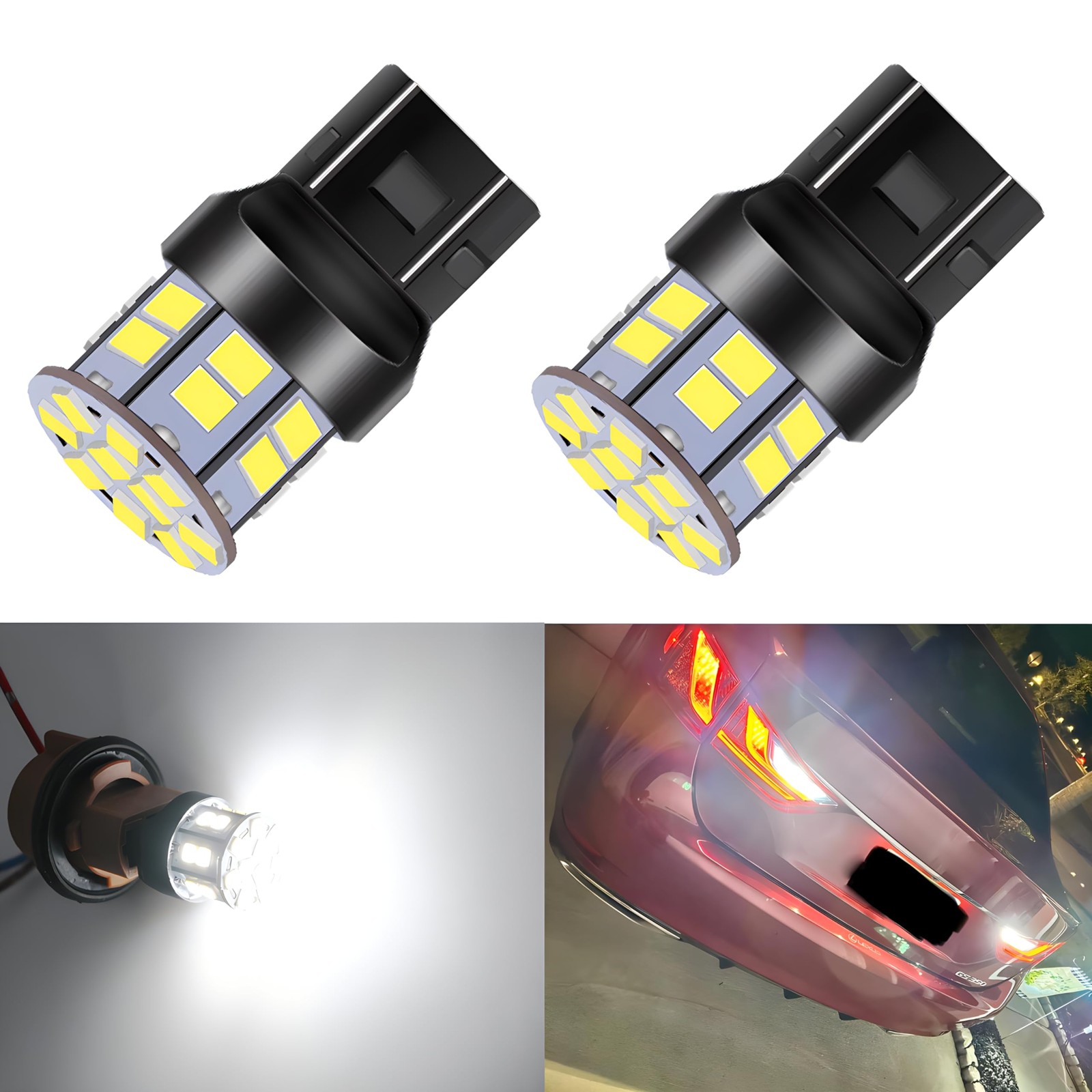 LEDYOTRY 7443 7440 LED Bulb White Reverse Light, 12V-24V Super 7443,
