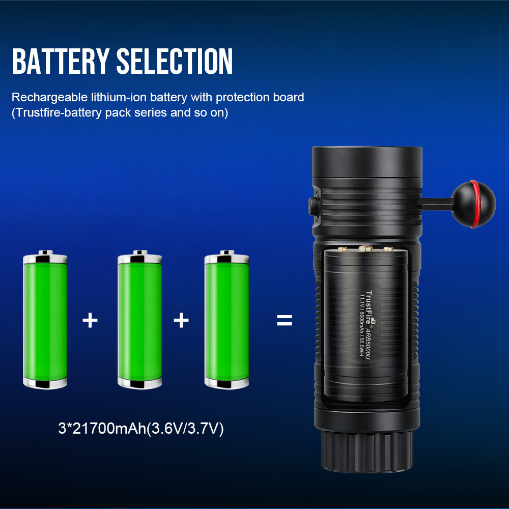 Trustfire DF50S 6500Lumen led Diving Light Flashlight For underwater Photography
