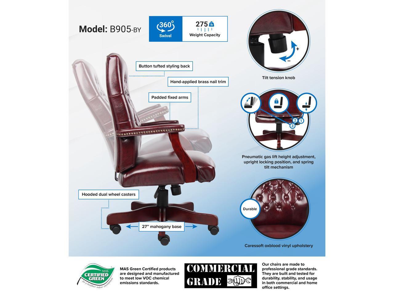 BOSS Office Products B905-BY Executive Seating