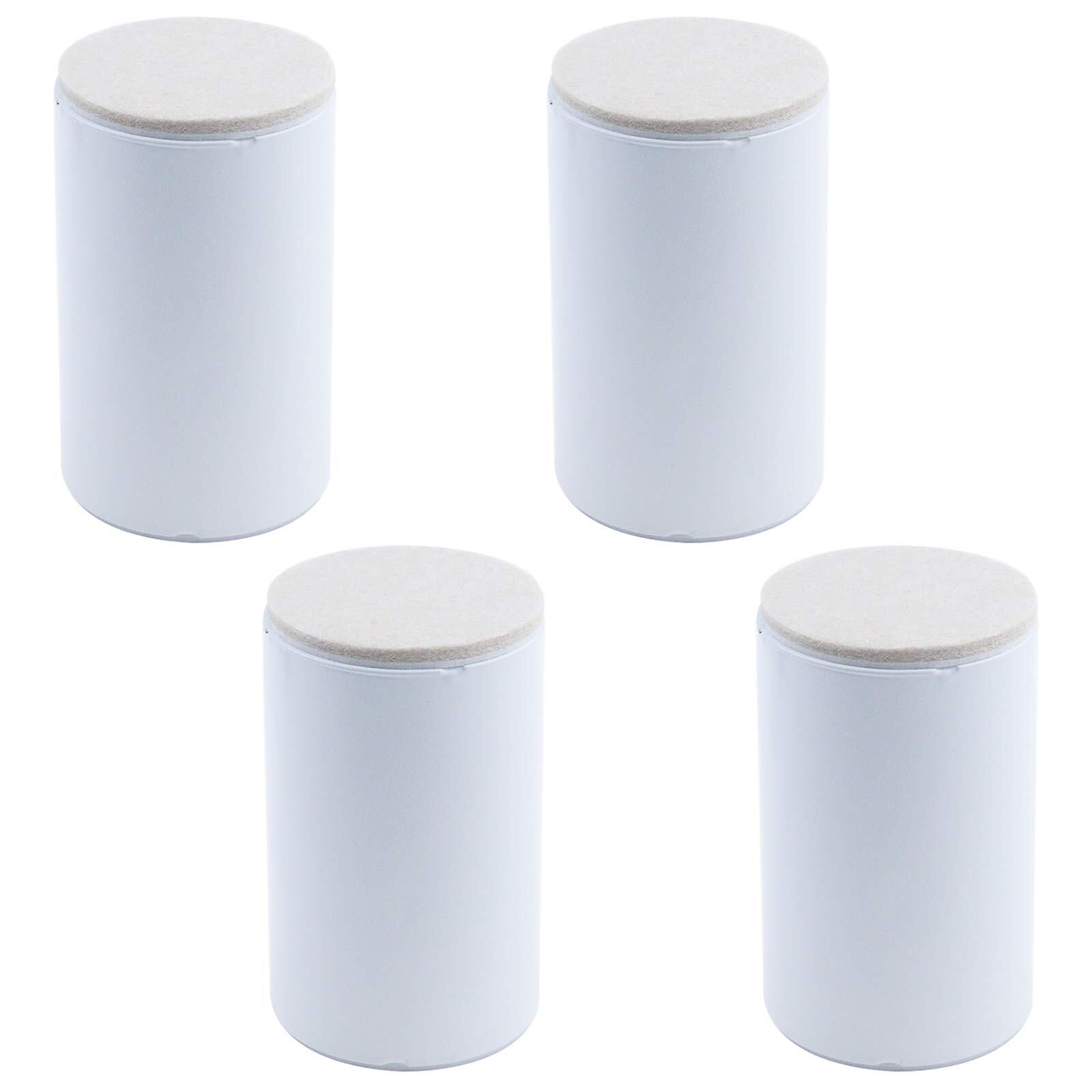 4" Round White Self Adhesive Bed Furniture Risers Heavy Steel Table Lifts