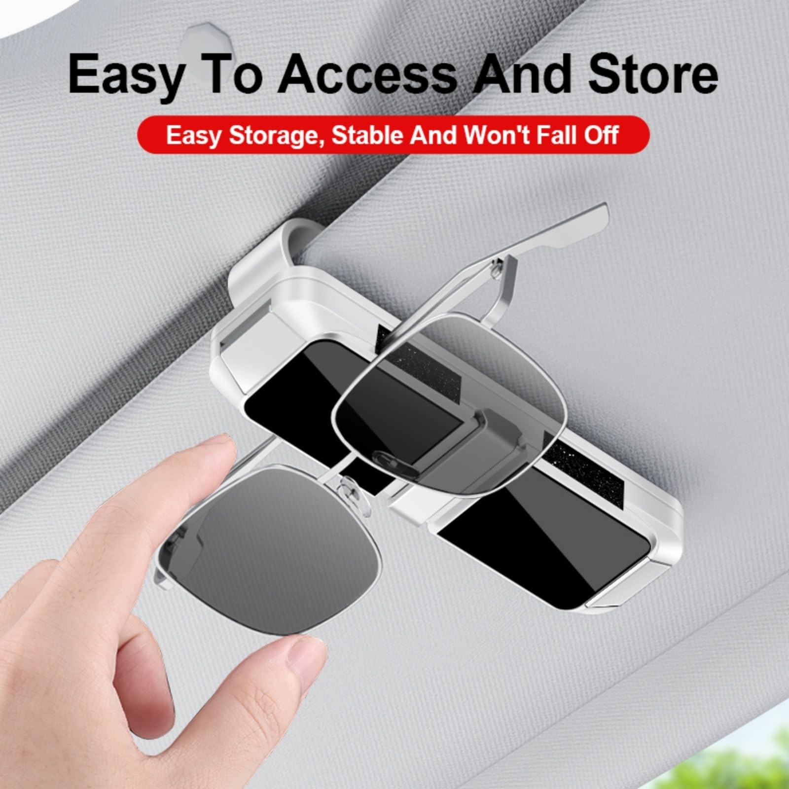 Universal Car Sun Visor Double-Layer Glasses Holder,Practical Visor Sunglasse...