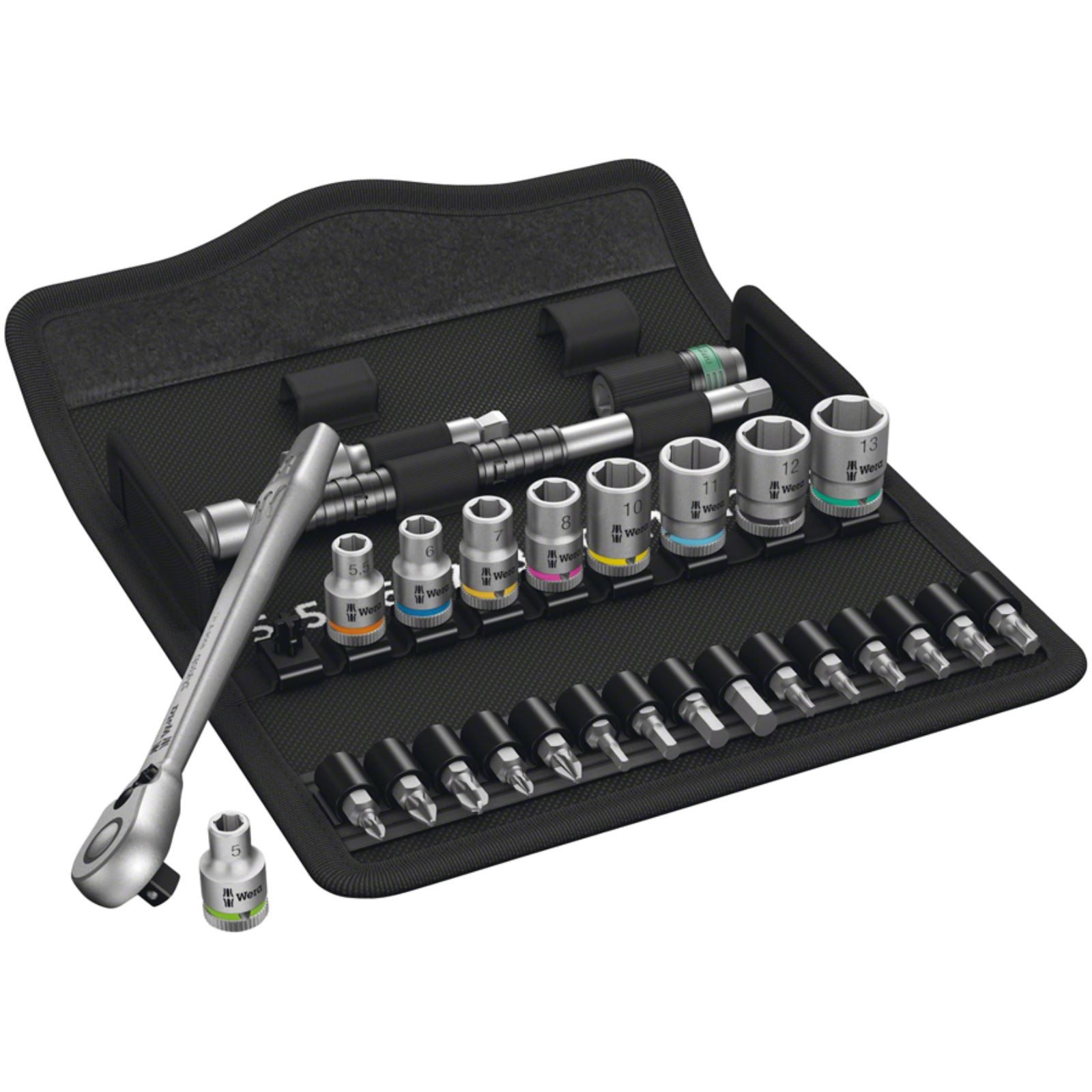 8100 SA 8 Zyklop Metal Ratchet Set 1/4" Drive, Metric, Switch Lever 05004018001