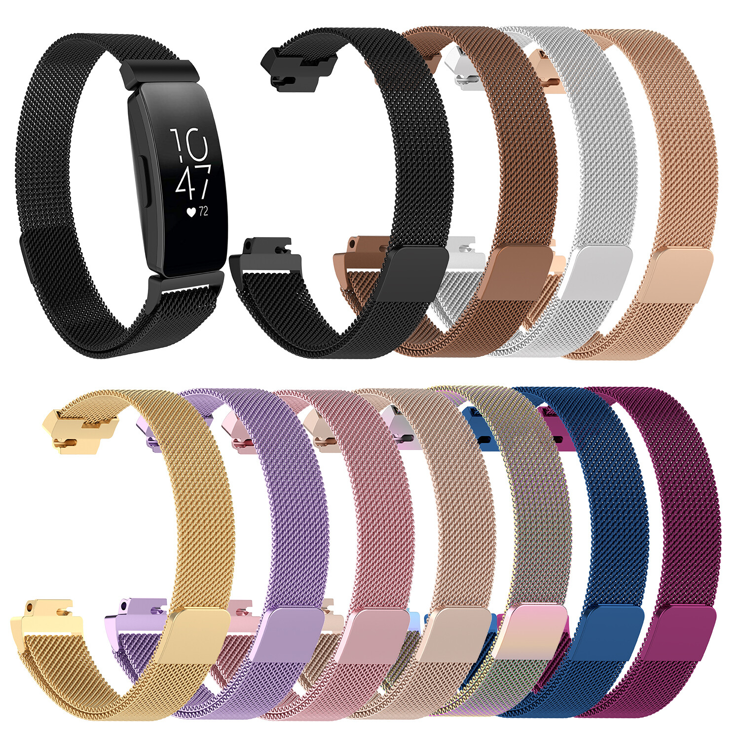 Stainless Steel Metal Milanese Band Bracelet Strap wristband for Fitbit Inspire