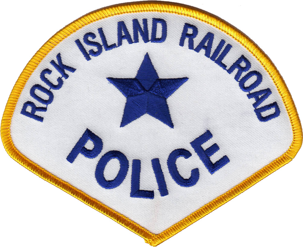 ROCK ISLAND RAILROAD POLICE SHOULDER PATCH: Supervisor Teardrop