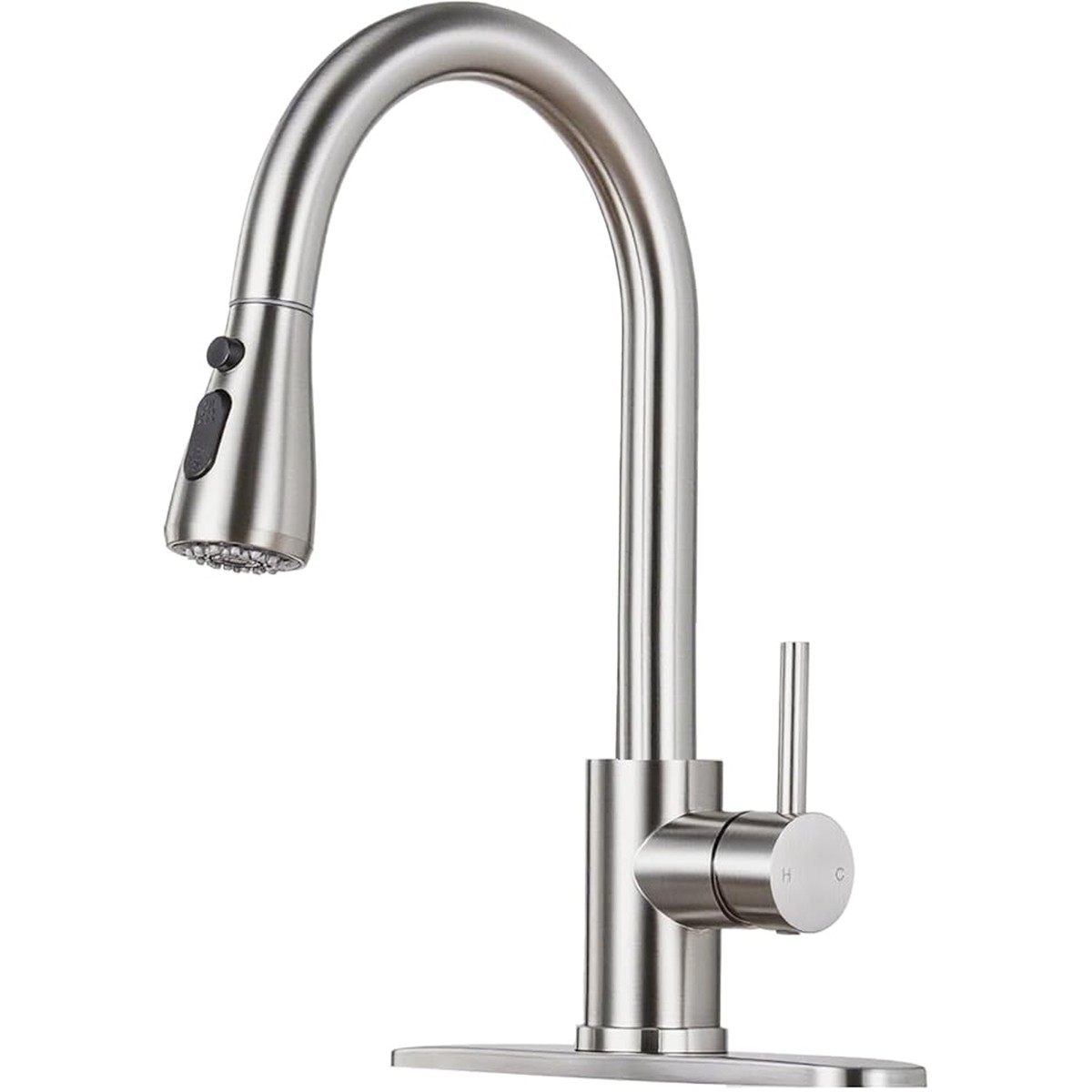Household Kitchen Faucet Pull Down Sprayer Mixer Single Handle Stainless Steel