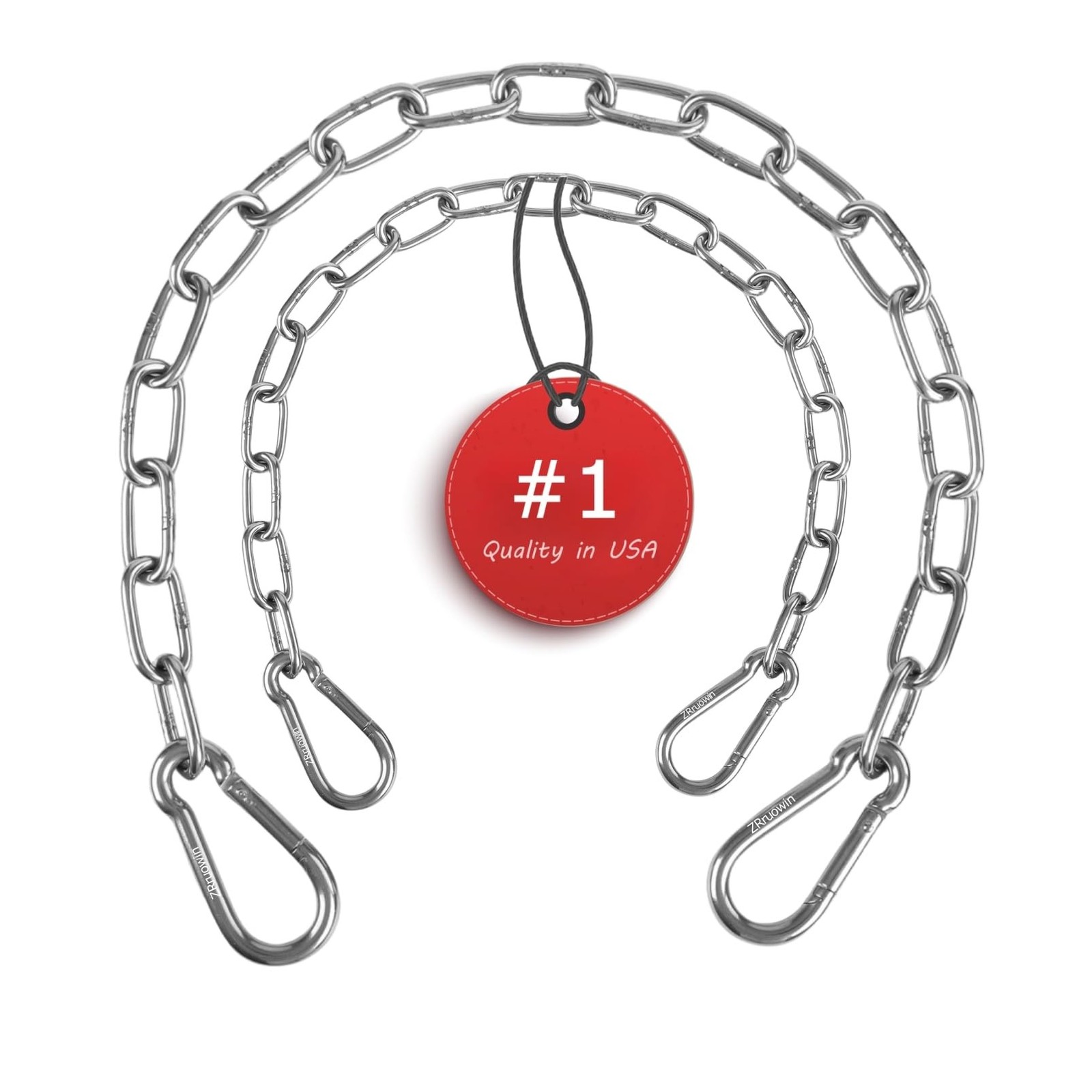 ZRruoin (2 Pack) Heavy Duty Swing Chains 440LB Capacity - Stainless Steel Han...