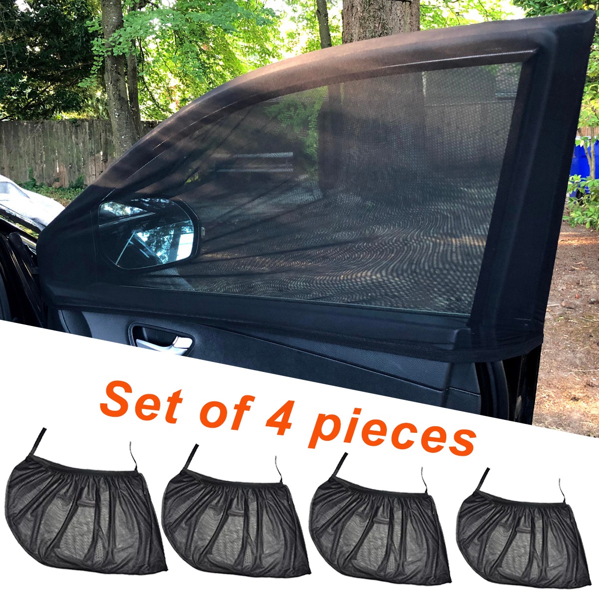 For Kia 4Pcs Car Side Window Screen Sun Shades Cover Mesh Bug Net UV Protection