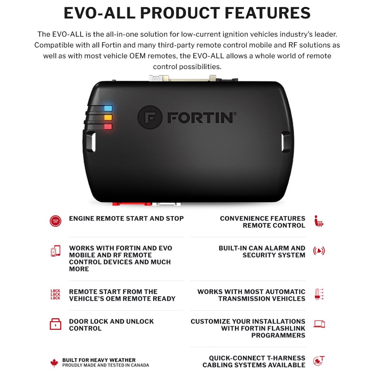 Fortin EVOGMT1 Remote Start Module w/ T-harness for Select GM Vehicles
