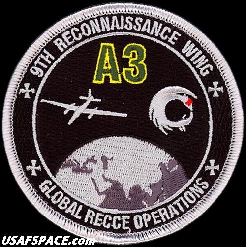USAF 9th RECONNAISSANCE WING - U-2 - A3 - GLOBAL RECCE OPERATIONS - VEL PATCH