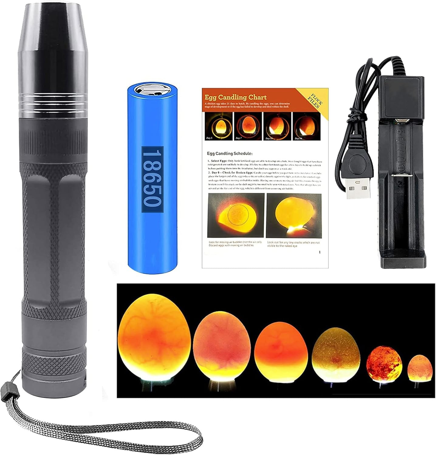 Egg Candler, Egg Incubator Light【2025 Upgraded Charger】 Egg Candler Candling Che