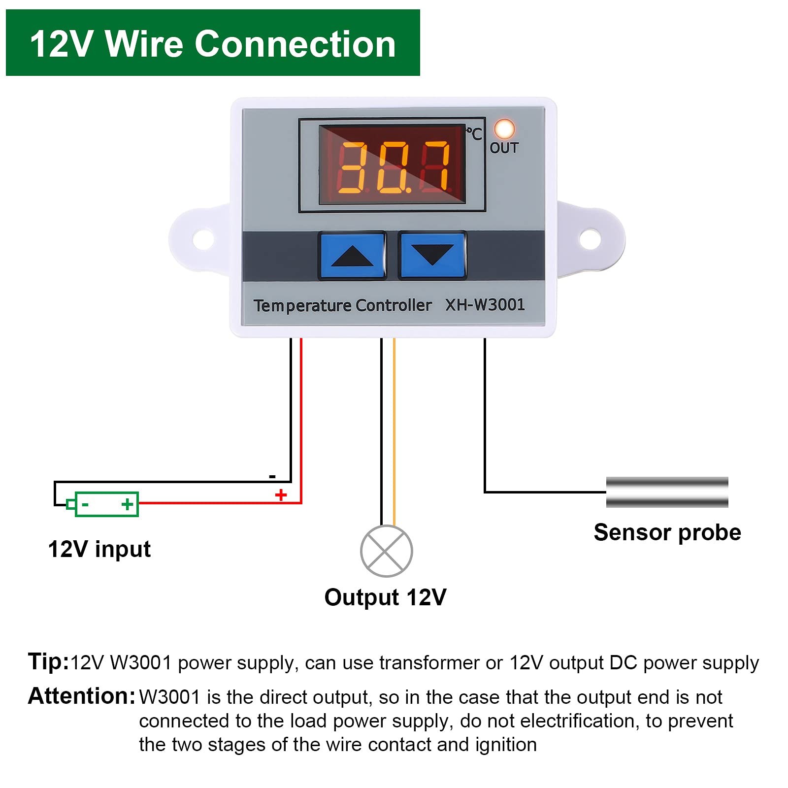 XH-W3001 Digital LED Temperature Controller Module Digital Thermostat Switch ...