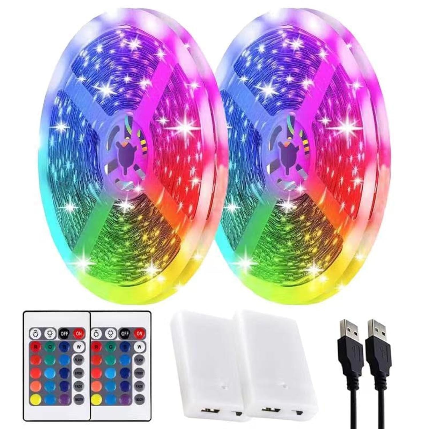 LED Strip Lights Battery Powered,13.2FT Led Lights USB Powered for TV,5050 Mu...