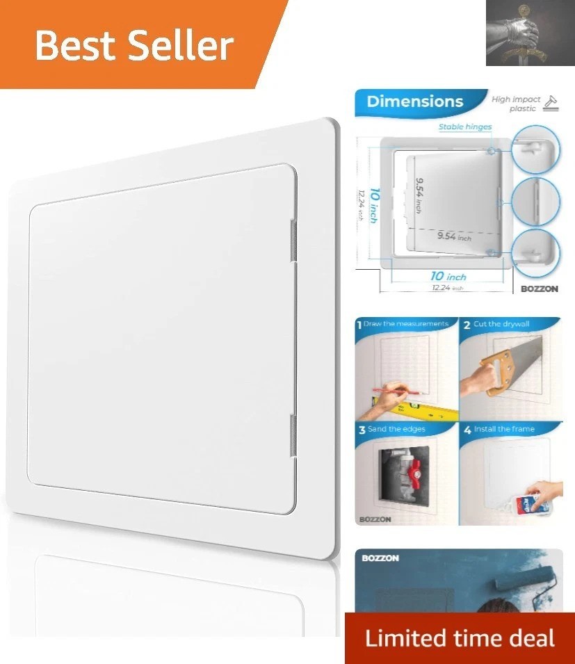 10x10 Waterproof Access Panel - Durable White Plastic Access Door for Drywall