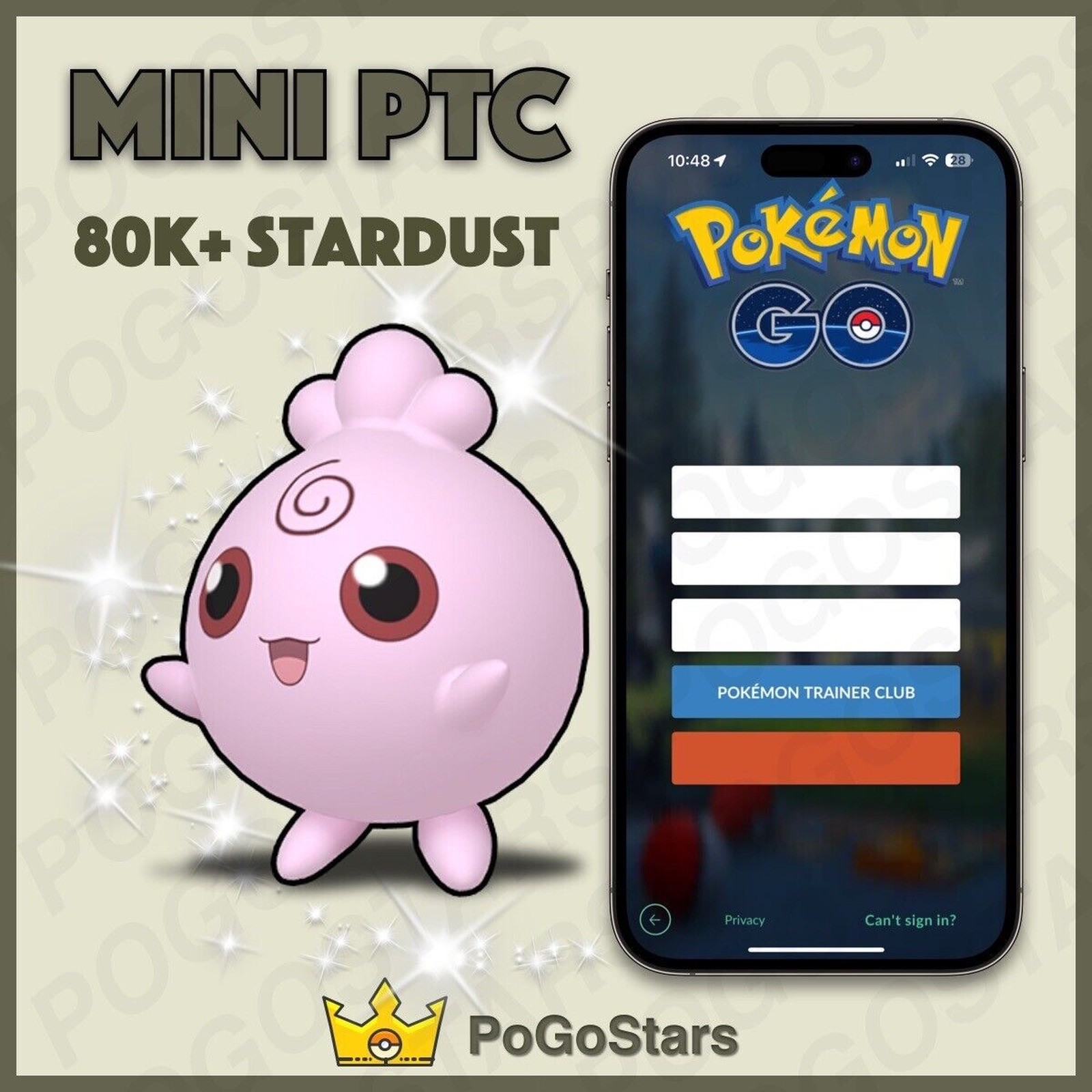 Pokémon PTC GO - Shiny Igglybuff - 80K Stardust✨Read Description✨