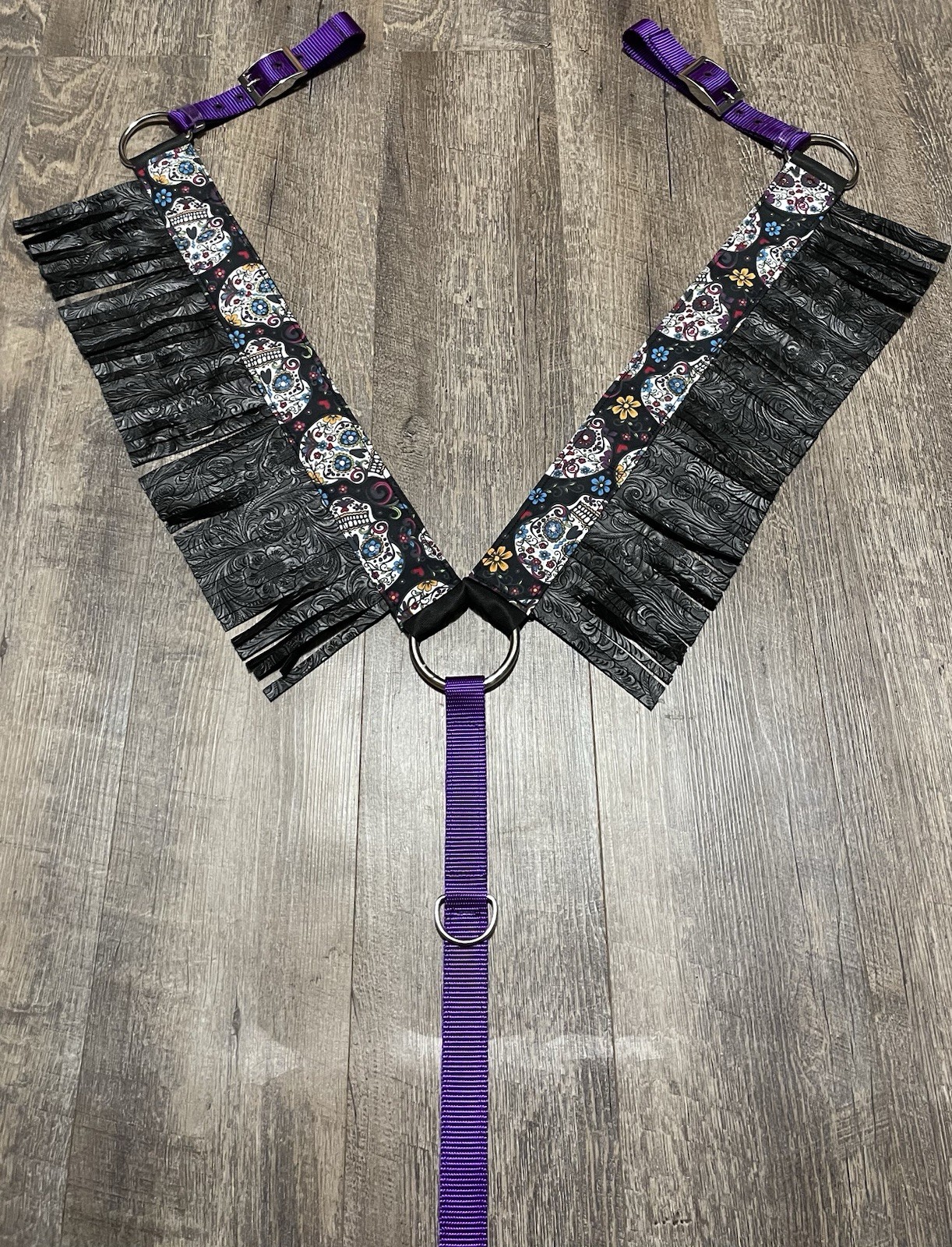 Sugar Skull Horse Breast Collar