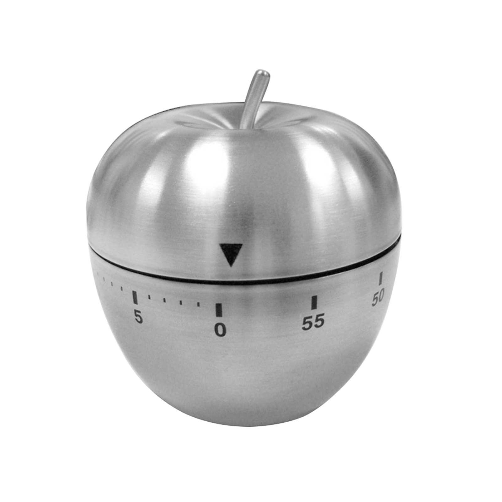Wind Up Kitchen Timer, 0-60 Min Analog Countdown, No Batteries, Silver