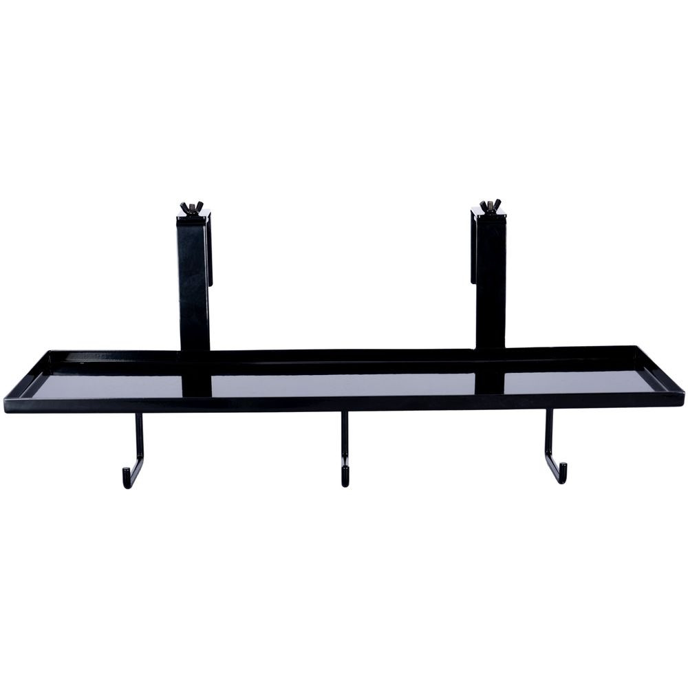 Easy-Up 20" Portable Shelf with Tack Hooks | Adjustable Stall Organizer | Black