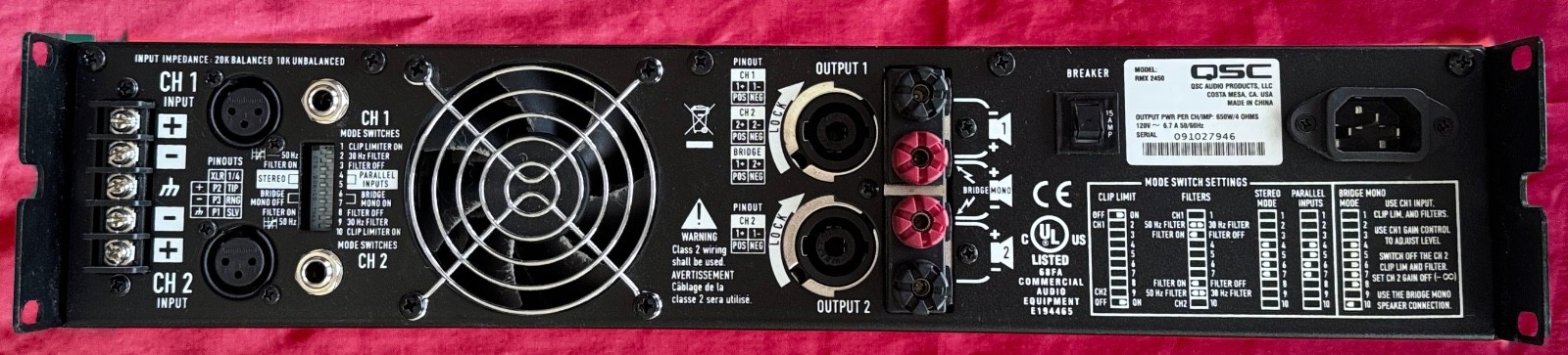 QSC RMX2450 Professional Power Amplifier (It's a beast!)